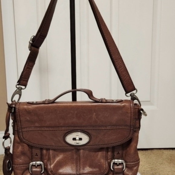 Fossil Maddox Top Handle Shoulder‎ Mini Briefcase Bag Purse Long Live Vintage - Picture 4 of 12